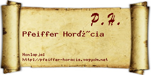 Pfeiffer Horácia névjegykártya